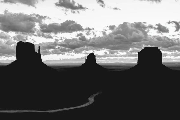 Monument Valley Sunrise Black And White