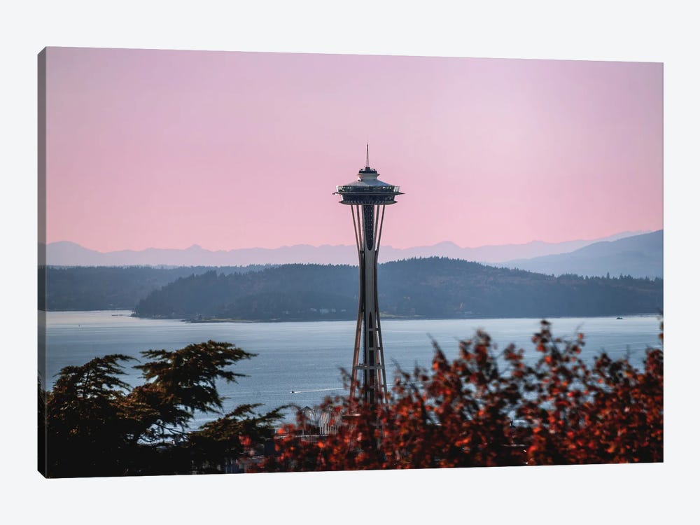 Seattle Sky Pastel Space Needle Sunset by Nature Magick 1-piece Canvas Art Print