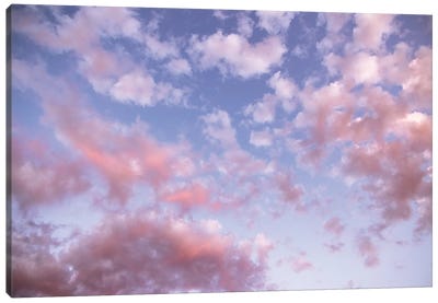 Cotton Candy Sky Pink And Blue Sunset Canvas Art Print - Cloudy Sunset Art