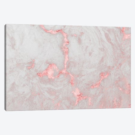 Pretty Rose Gold Pink Marble Canvas Print #MGK605} by Nature Magick Canvas Print