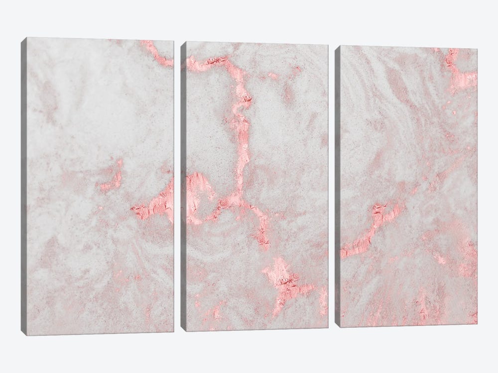 Pretty Rose Gold Pink Marble by Nature Magick 3-piece Canvas Art Print