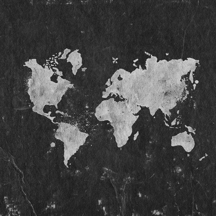 Map Of The World Vintage Distressed