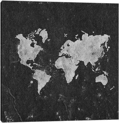 Map Of The World Vintage Distressed Canvas Art Print - Vintage Maps