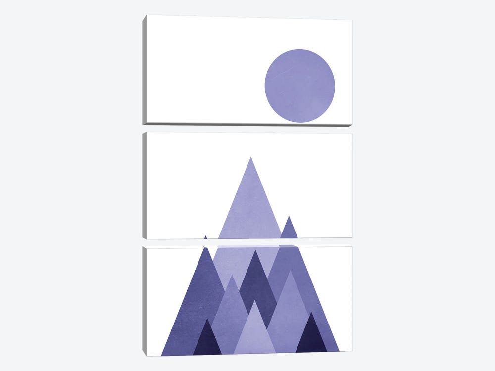 Very Peri Periwinkle 2022 Color Of The Year Geometric Mountain by Nature Magick 3-piece Canvas Artwork