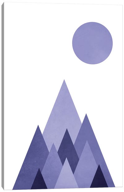 Very Peri Periwinkle 2022 Color Of The Year Geometric Mountain Canvas Art Print - Pantone 2022 Very Peri