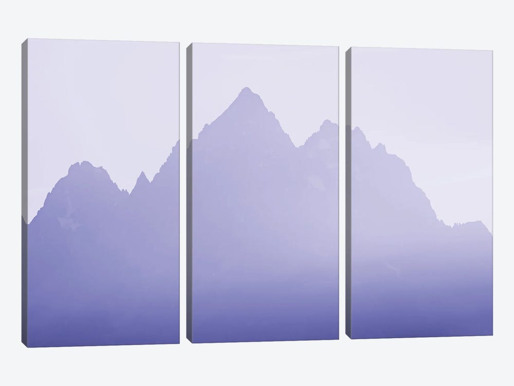 Very Peri Periwinkle 2022 Color Of The Year Grand Teton Sunset by Nature Magick 3-piece Canvas Art Print