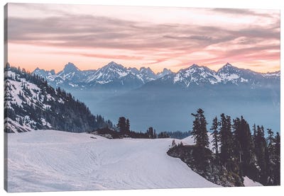 Winter Mountain Sunrise in North Cascades National Park Canvas Art Print - Nature Magick