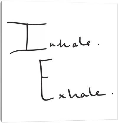 Inhale, Exhale. Canvas Art Print - White Art