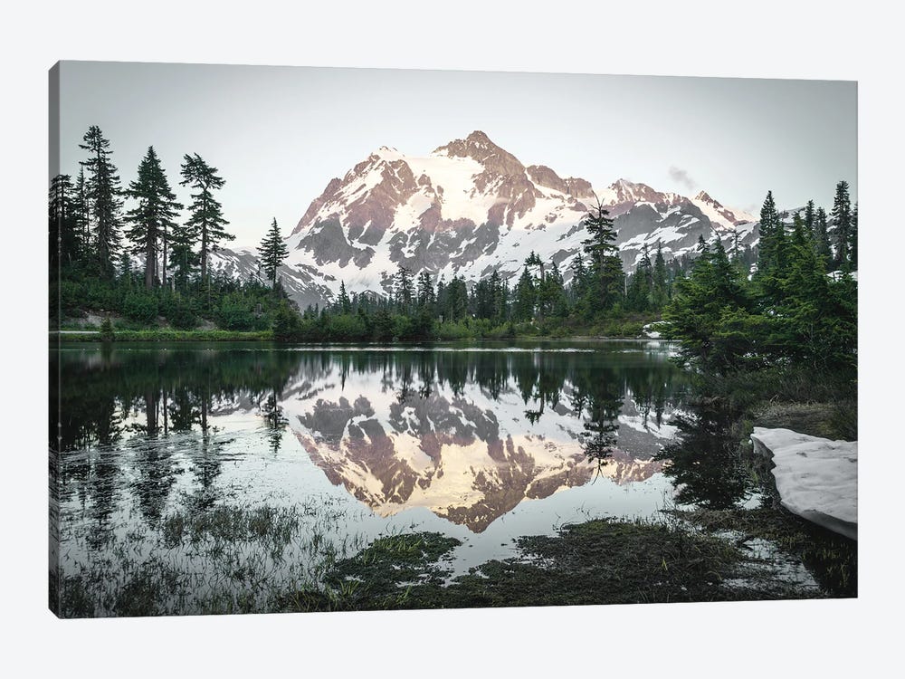 Mountain Picture Lake Woods Water Reflection of Mt. Shuksan at North Cascades National Park by Nature Magick 1-piece Canvas Artwork