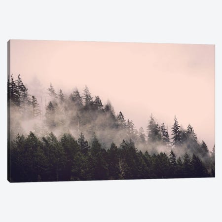 Forest Fog Blush Pink and Green Trees in the Woods Canvas Print #MGK643} by Nature Magick Canvas Wall Art