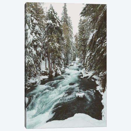 Winter Rushing Ice Water and Snow on the McKenzie River Canvas Print #MGK644} by Nature Magick Art Print