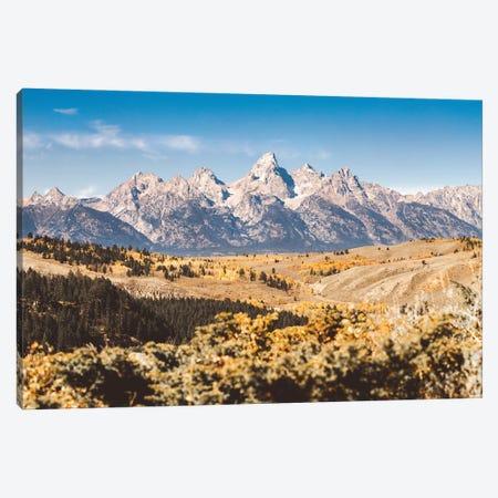 Fall Adventure Autumn Mountains and Aspen Trees at Grand Teton National Park Western Grand Tetons Canvas Print #MGK656} by Nature Magick Canvas Artwork
