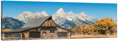 Fall Barn Famous Grand Tetons T. A. Moulton Barn in Grand Teton National Park Western Autumn Canvas Art Print - Country Scenic Photography