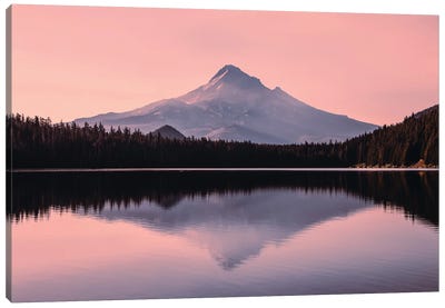 Pastel Sunrise Mountain Lake Landscape Canvas Art Print - Nature Magick