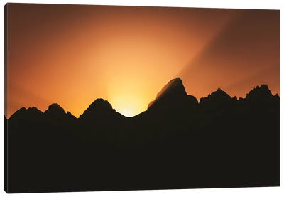 Sunset On The Teton Range Canvas Art Print - Nature Magick