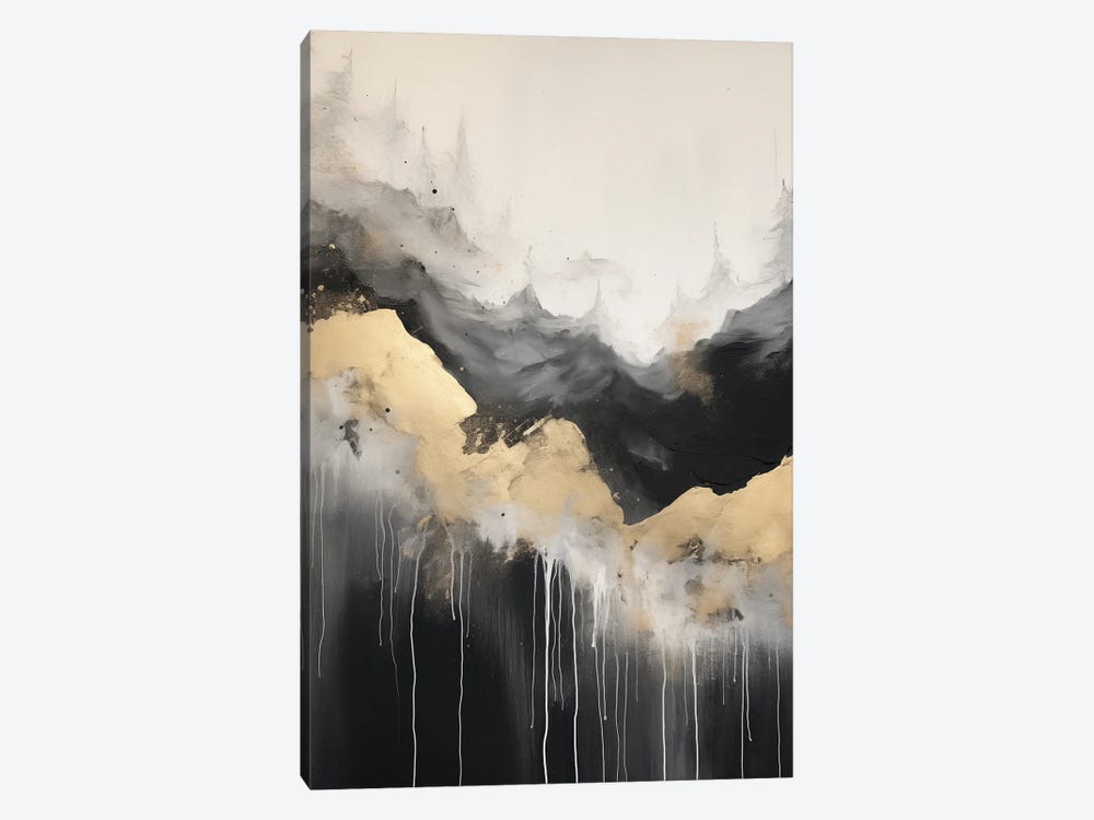 Mountain Forest Gold Abstract Painting II by Nature Magick 1-piece Canvas Art Print