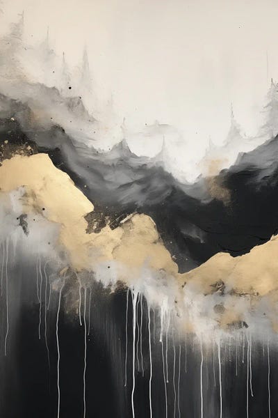 Mountain Forest Gold Abstract II Painting