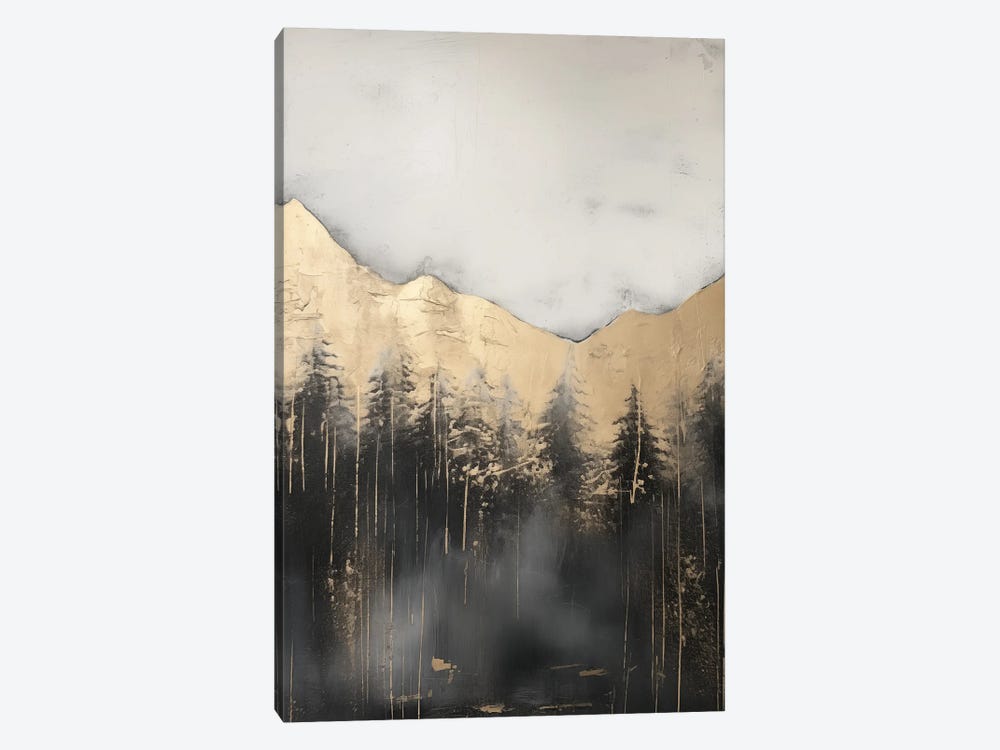 Mountain Forest Gold Abstract Painting III by Nature Magick 1-piece Canvas Art