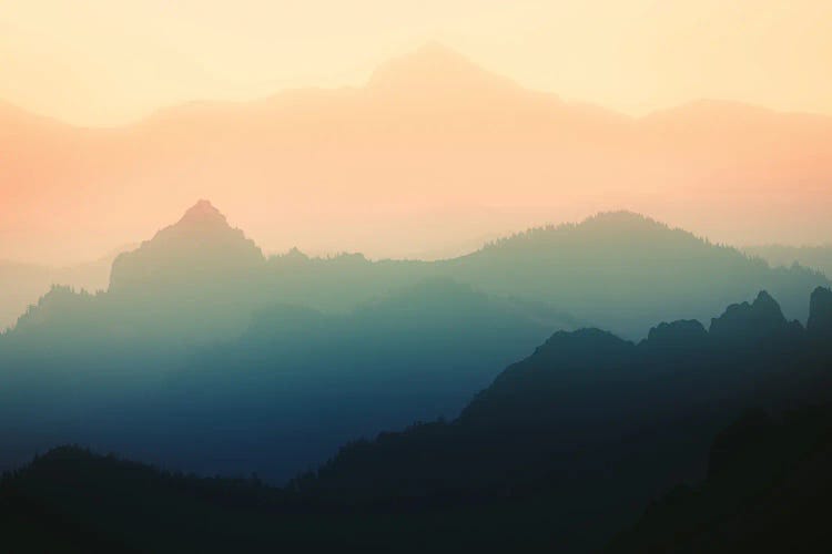 Pastel Mountain Sunset X by Nature Magick wall art