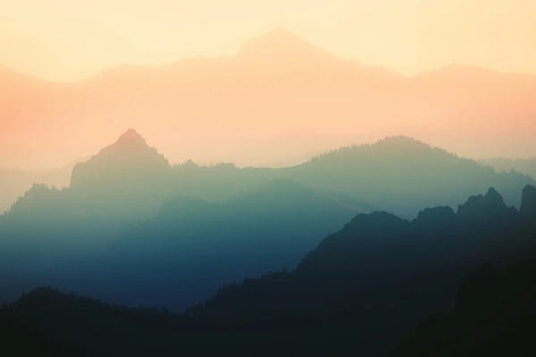 Nature Magick: Pastel Mountain Sunset X by Nature Magick