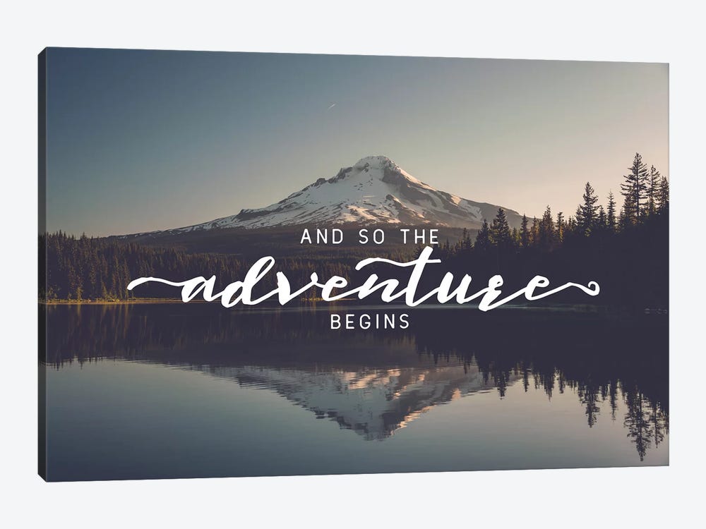And So The Adventure Begins Saying Trillium Lake Oregon Nature Forest by Nature Magick 1-piece Canvas Art Print