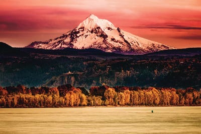 Mountain Sunset River Mt. Hood Oregon Columbia River Gorge by Nature Magick gallery poster