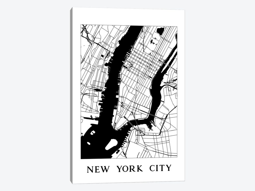 New York City Map by Nature Magick 1-piece Canvas Art