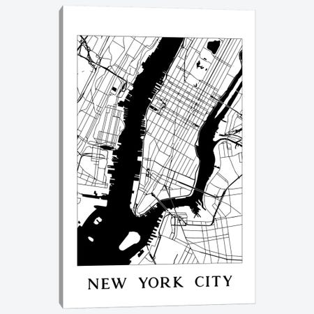 New York City Map Canvas Print #MGK95} by Nature Magick Canvas Artwork