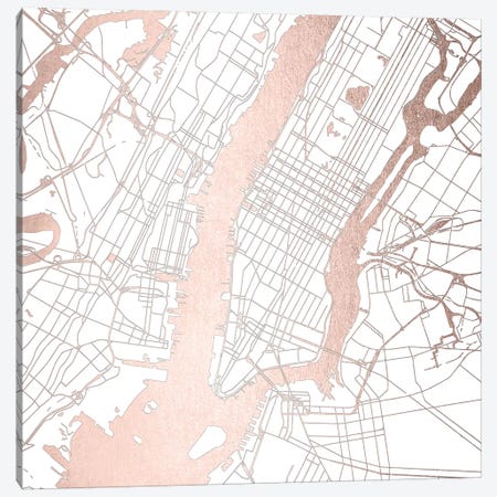 New York City Map II Canvas Print #MGK96} by Nature Magick Canvas Art