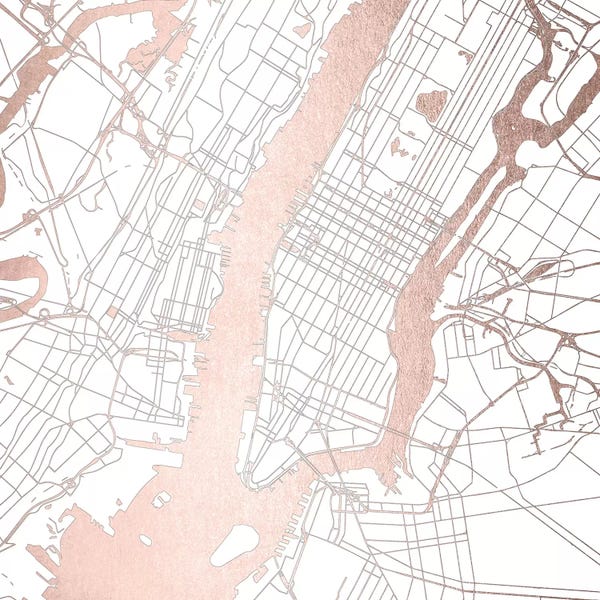 Abstract Maps: New York City Map II by Nature Magick