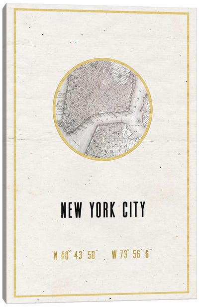 NYC, New York Canvas Art Print - State Maps