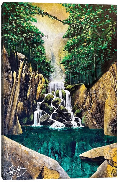 Ember Falls Canvas Art Print - Waterfall Art