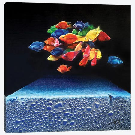 Colored Fish Canvas Print #MGO66} by Michael Goldzweig Art Print