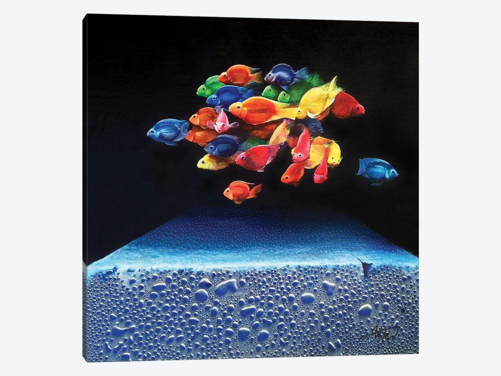 Colored Fish by Michael Goldzweig 1-piece Canvas Art Print