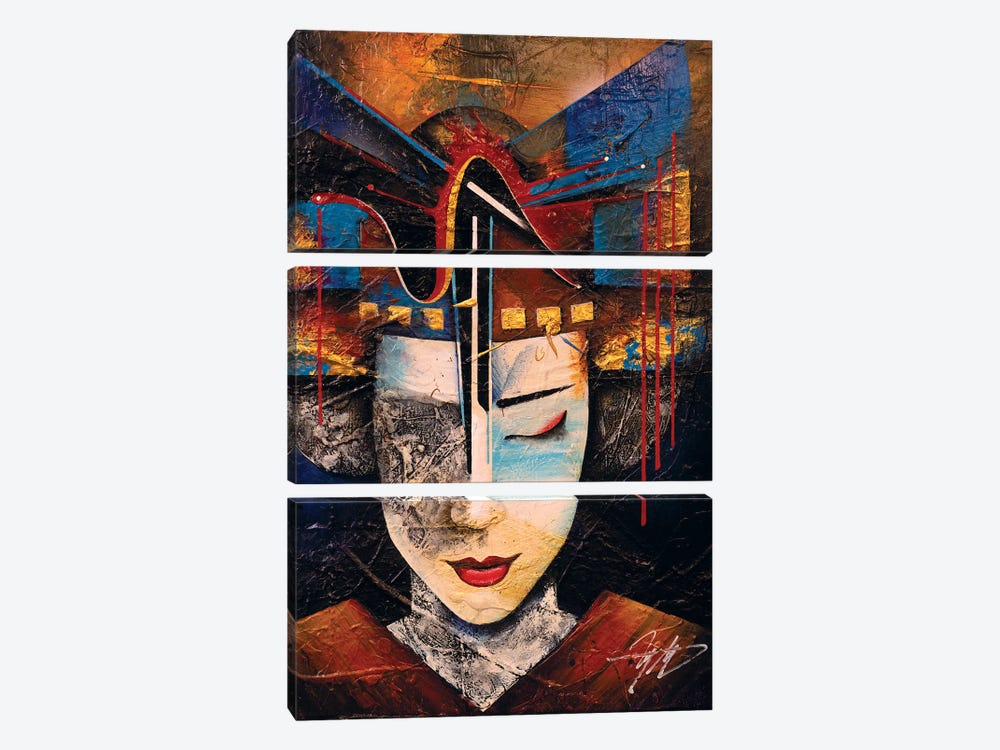 Memories Of A Geisha by Michael Goldzweig 3-piece Canvas Print