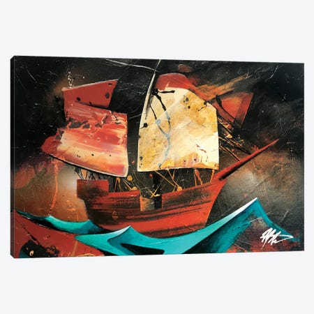 Boat Canvas Print #MGO82} by Michael Goldzweig Canvas Wall Art