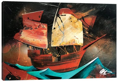Boat Canvas Art Print - Michael Goldzweig