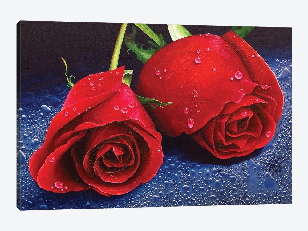 Two Roses by Michael Goldzweig 1-piece Canvas Artwork