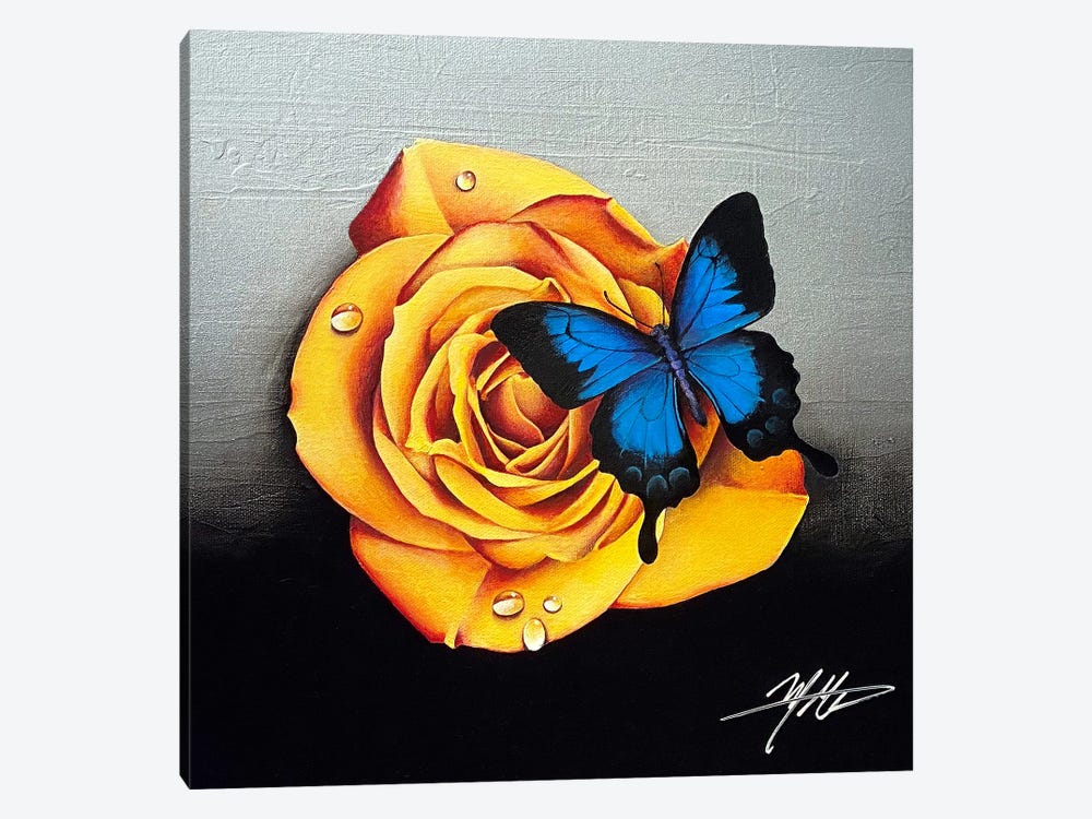 Rose And Butterfly by Michael Goldzweig 1-piece Art Print