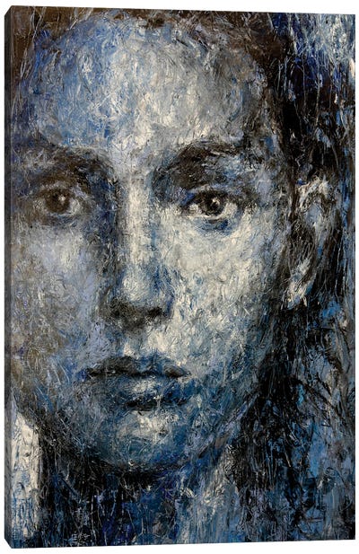 Blue Moon Birch Canvas Art Print - Margarita Ivanova