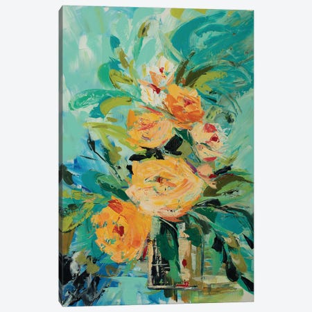 The Yellow Roses Canvas Print #MGX20} by Maggie Deall Art Print