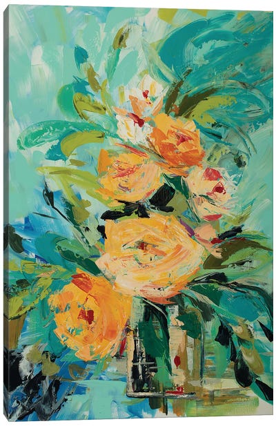 The Yellow Roses Canvas Art Print - Maggie Deall