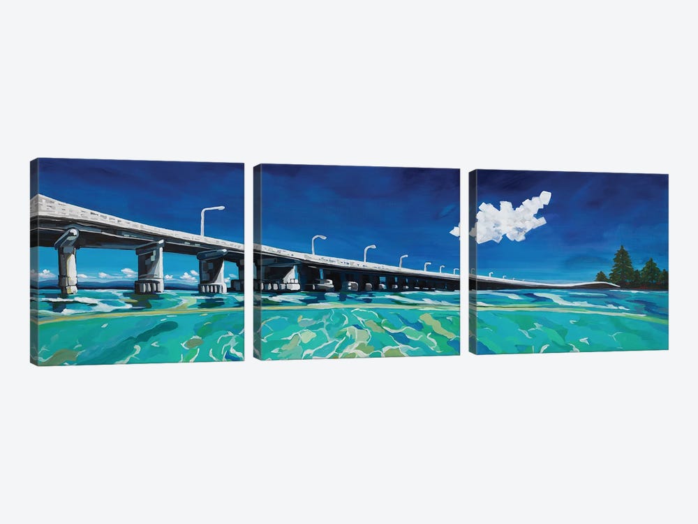 Bridge On The Bay by Maggie Deall 3-piece Canvas Artwork