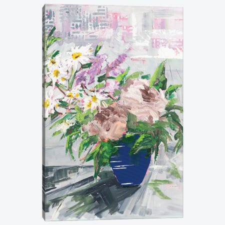 The Blue Vase Canvas Print #MGX49} by Maggie Deall Art Print