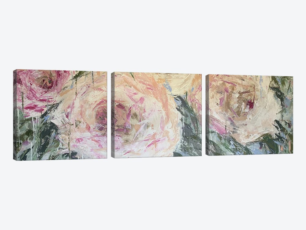 Roses On My Mind by Maggie Deall 3-piece Canvas Print