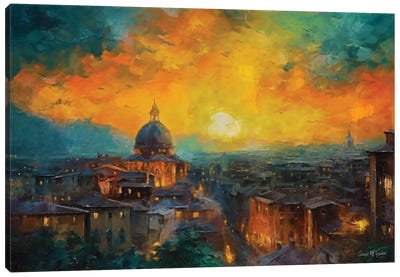 Italian Roof Tops IV Canvas Art Print - Conor McGuire
