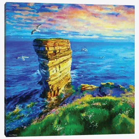 Dun Briste, Seastack, County Mayo Canvas Print #MGY10} by Conor McGuire Art Print