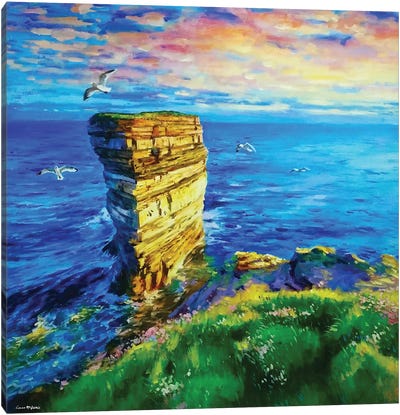 Dun Briste, Seastack, County Mayo Canvas Art Print - Ireland Art