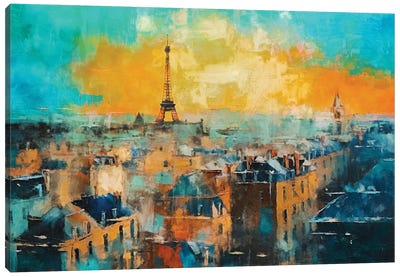 Paris Roof Tops I Canvas Art Print - Conor McGuire