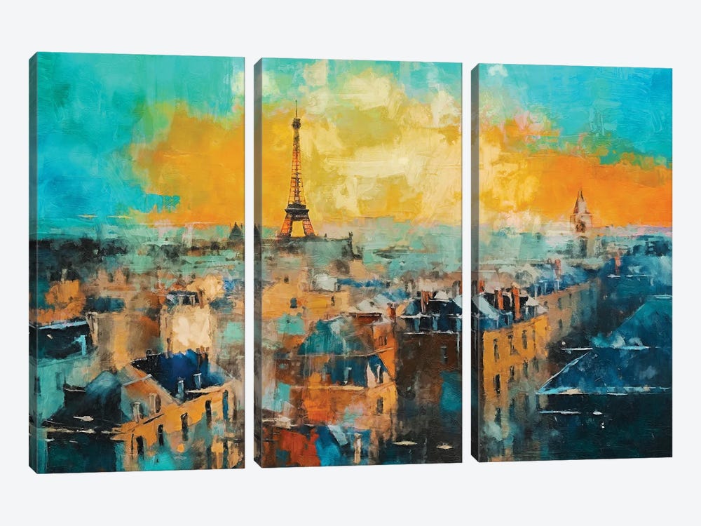 Paris Roof Tops I by Conor McGuire 3-piece Art Print